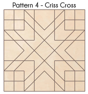 WillowHill 18x18”framed Quilt criss cross pattern