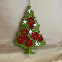 Load image into Gallery viewer, Red/green glitter ornament

